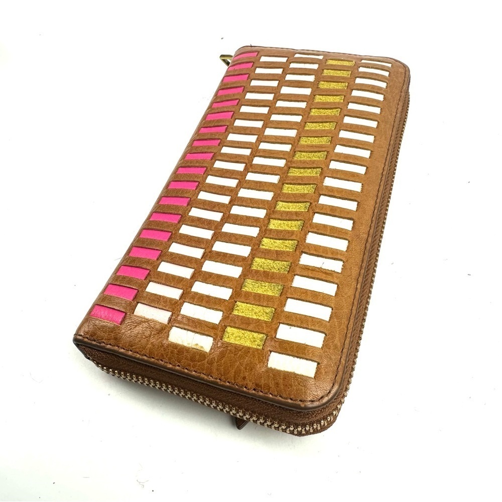 Fossil Emma Accordion Wallet Multicolor Weave Zip… - image 4